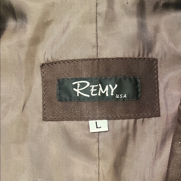 Vintage 90s Brown Leather Jacket Size L - Picture 9 of 13